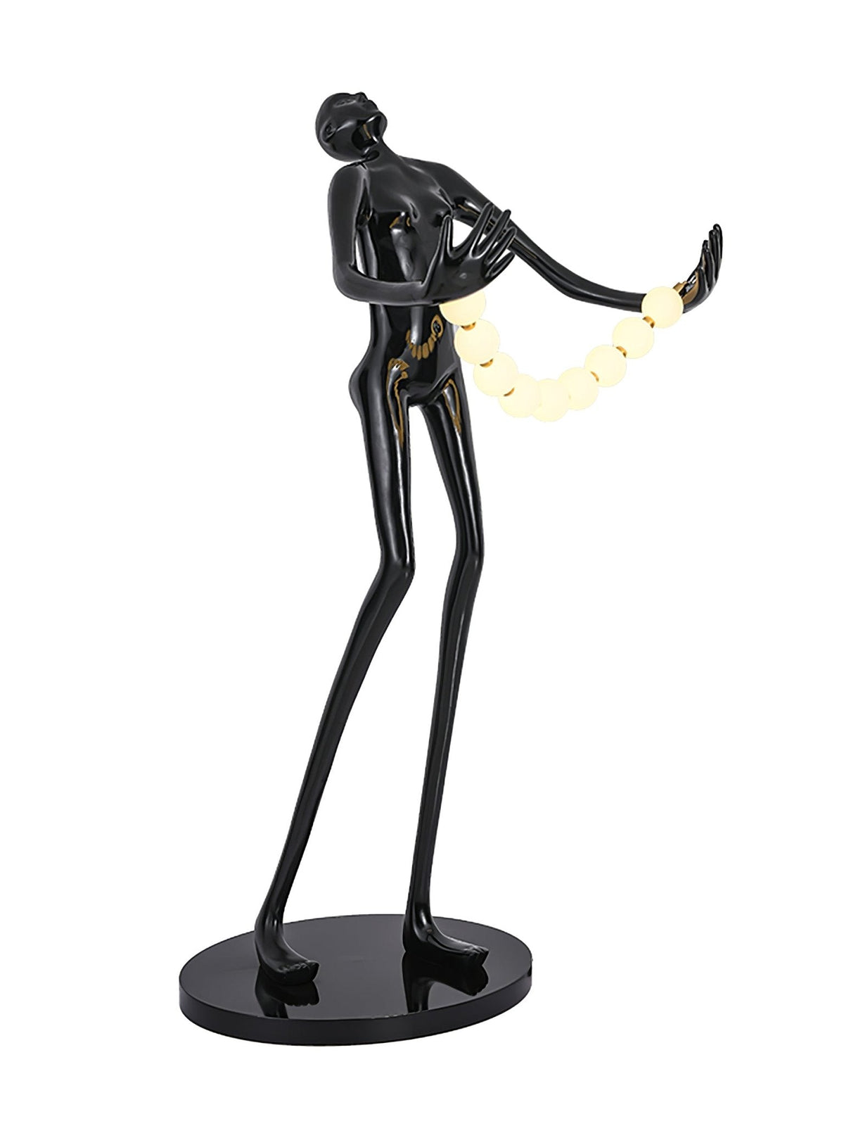 Orbit skulpturel gulvlampe med perler