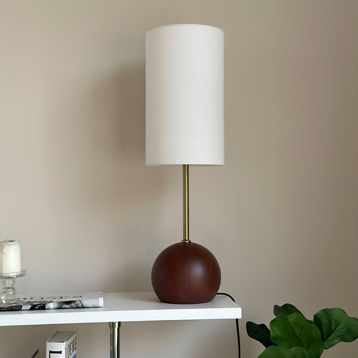 Sylivira bordlampe med trækugle