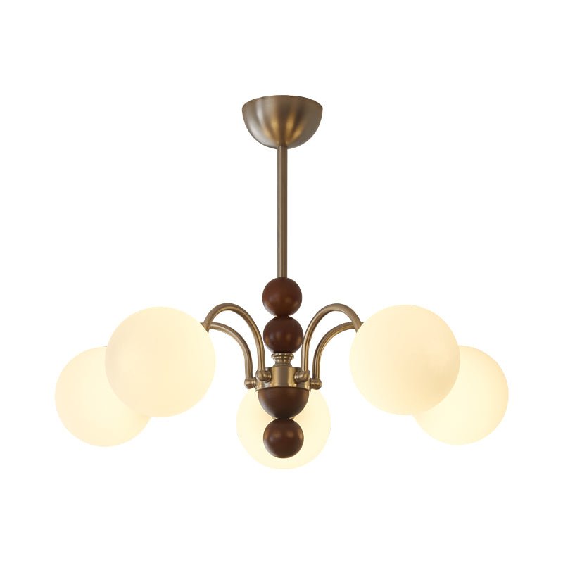 Orbital Premium Nordic Art Curve Wood Glass -kattokruunu
