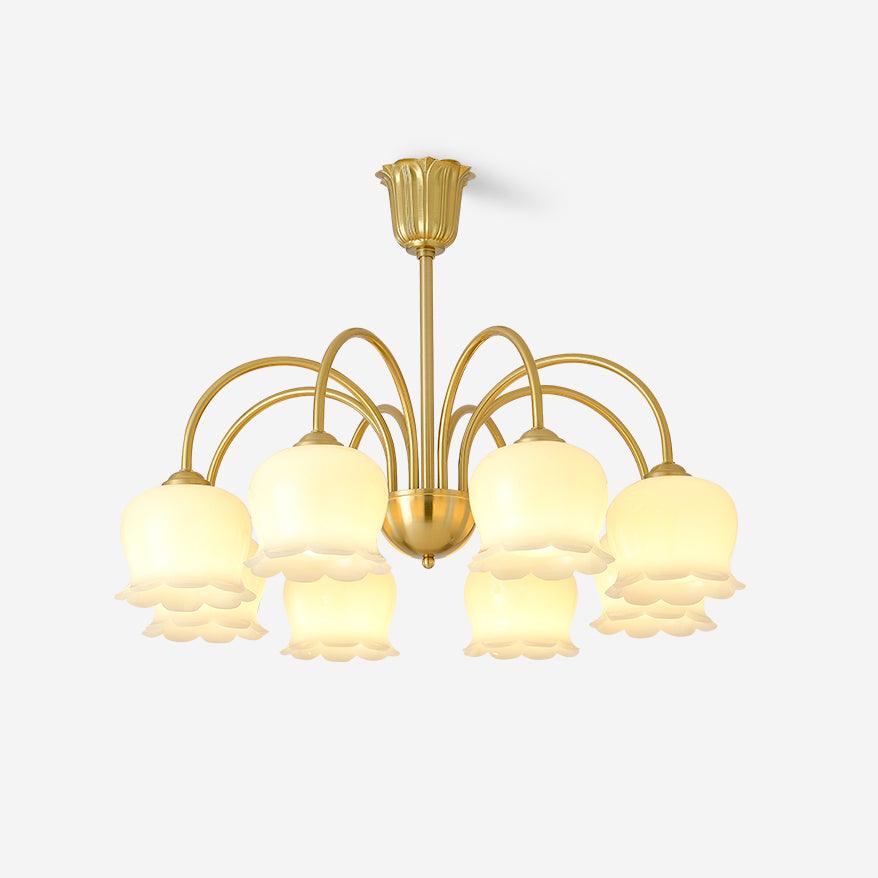 Candeeiro Solenora em latão, elegante, com braços curvos