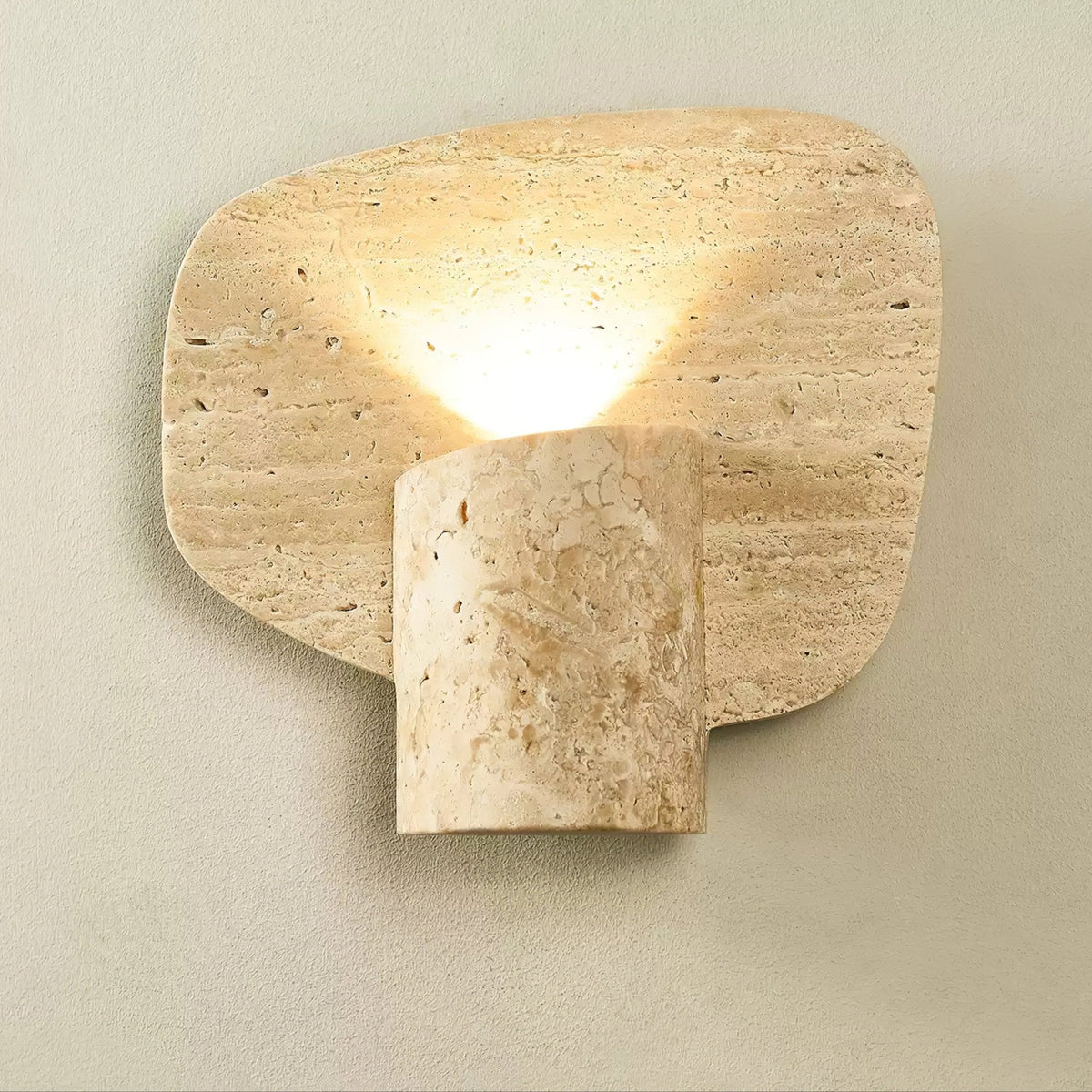 Candeeiro de parede cilíndrico de travertino Bryke