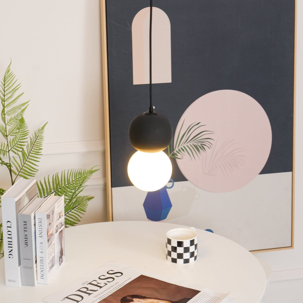 Joss minimalistisk pendellampe i cement