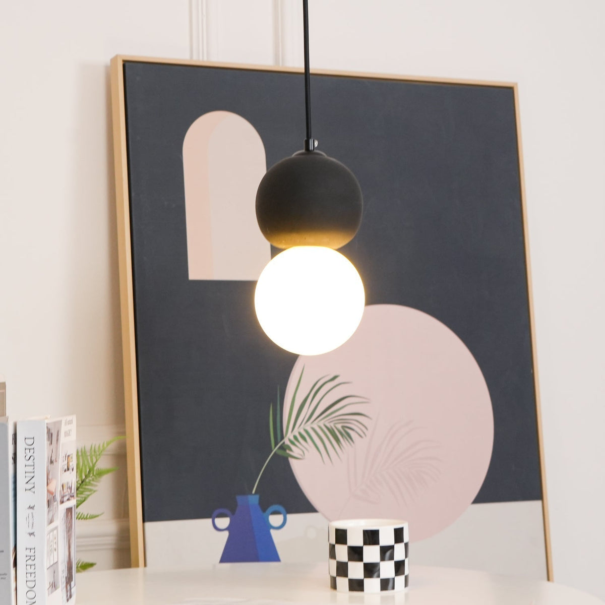 Joss minimalistisk pendellampe i cement