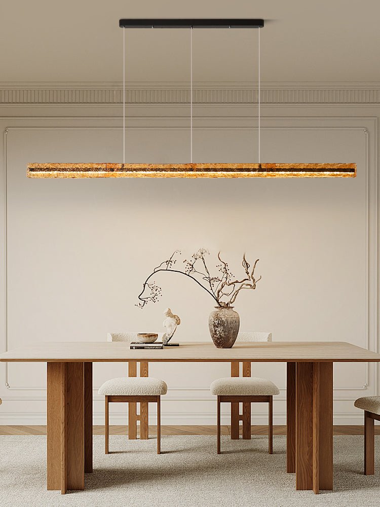 Avnorira modern minimalistisk linjär pendellampa i glas för köksö