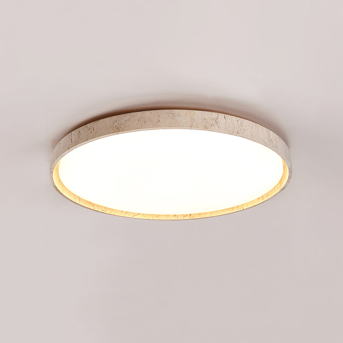 Kathy-rund loftlampe i travertin
