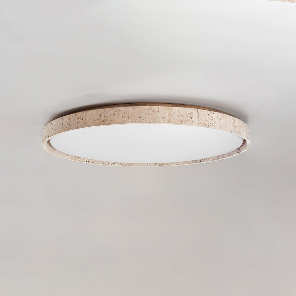 Kathy-rund loftlampe i travertin
