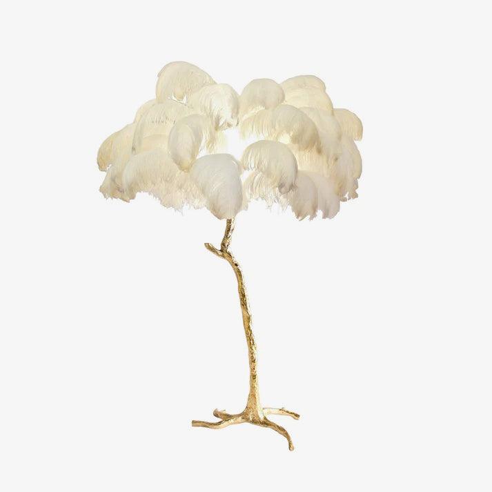 Selis golvlampa i mässing med fjäderdesign