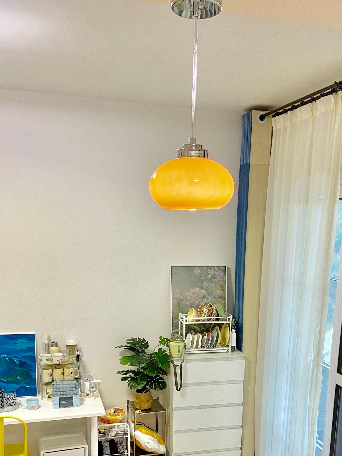 Tavira retro-pendellampe i glas