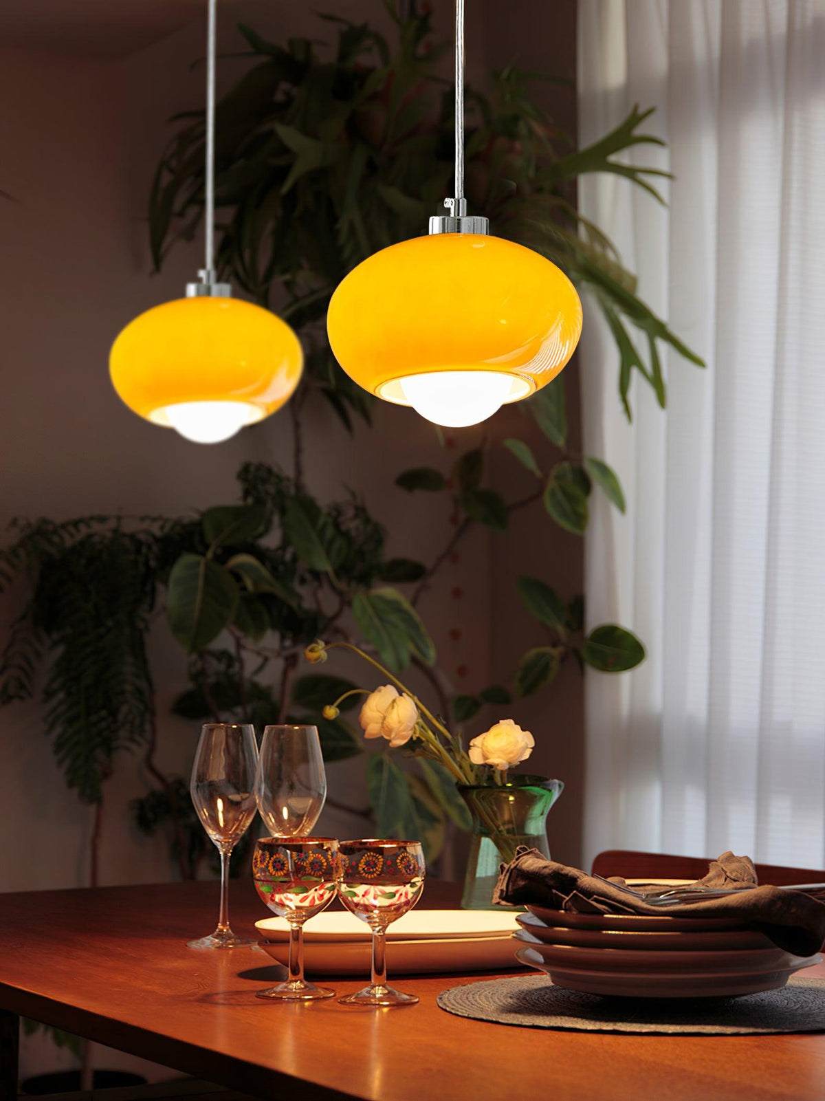 Tavira retro-pendellampe i glas