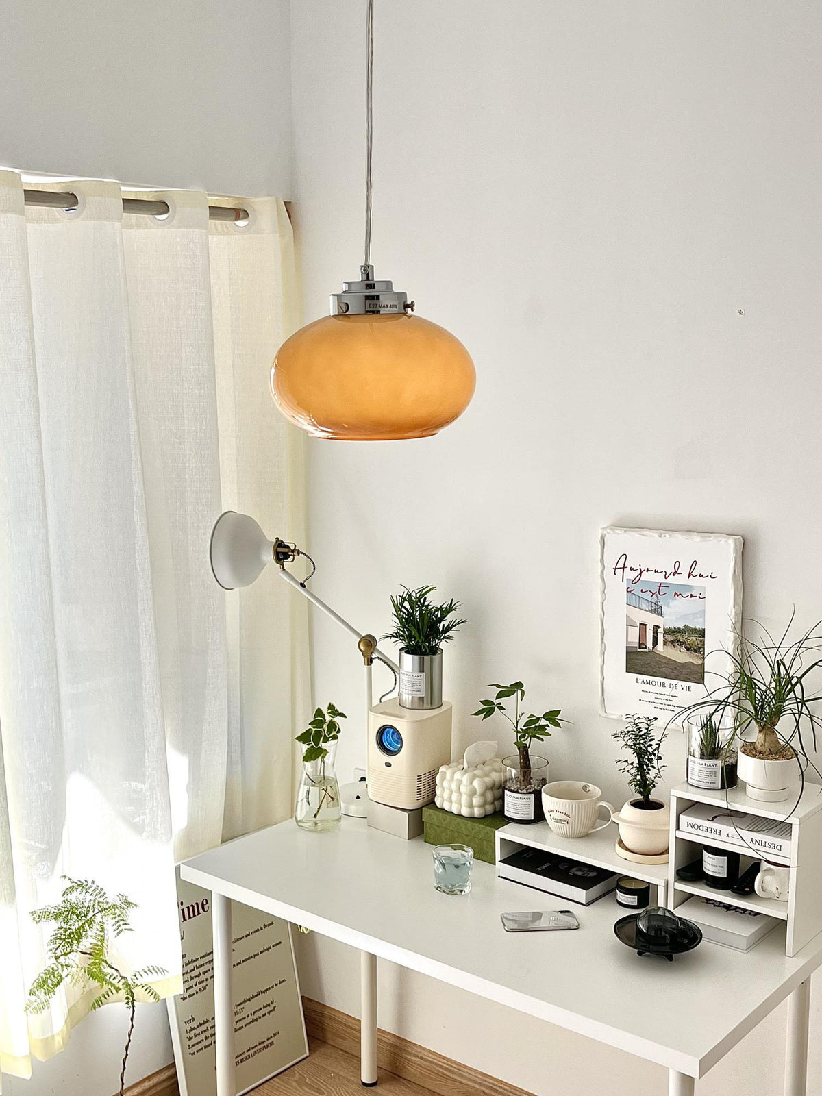 Tavira retro-pendellampe i glas