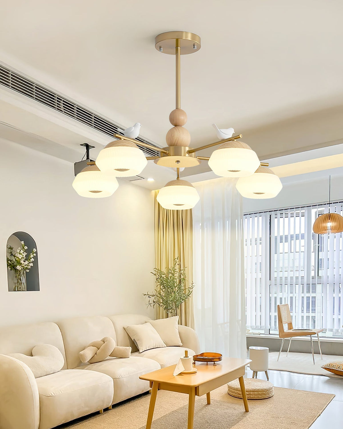 Orieraine mässingskrona med fåglar, elegant Ozawa