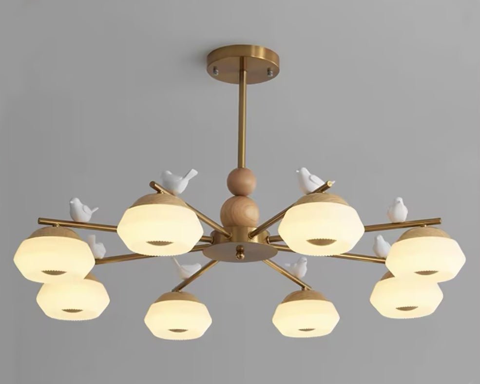 Orieraine mässingskrona med fåglar, elegant Ozawa