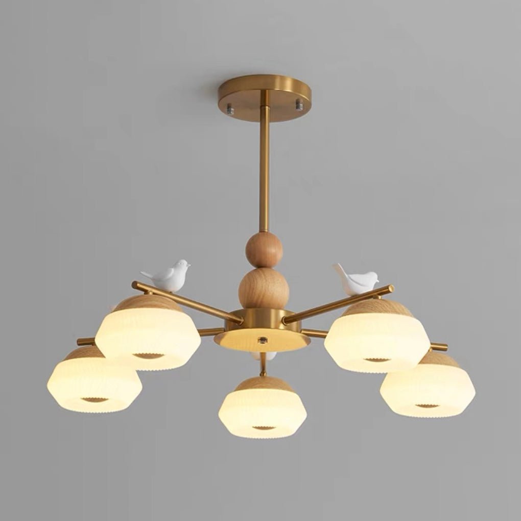 Orieraine mässingskrona med fåglar, elegant Ozawa
