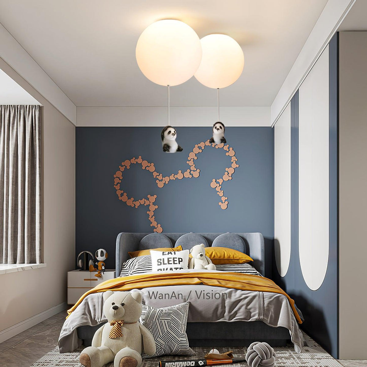 Yrath elegant pandaglas-loftlampe