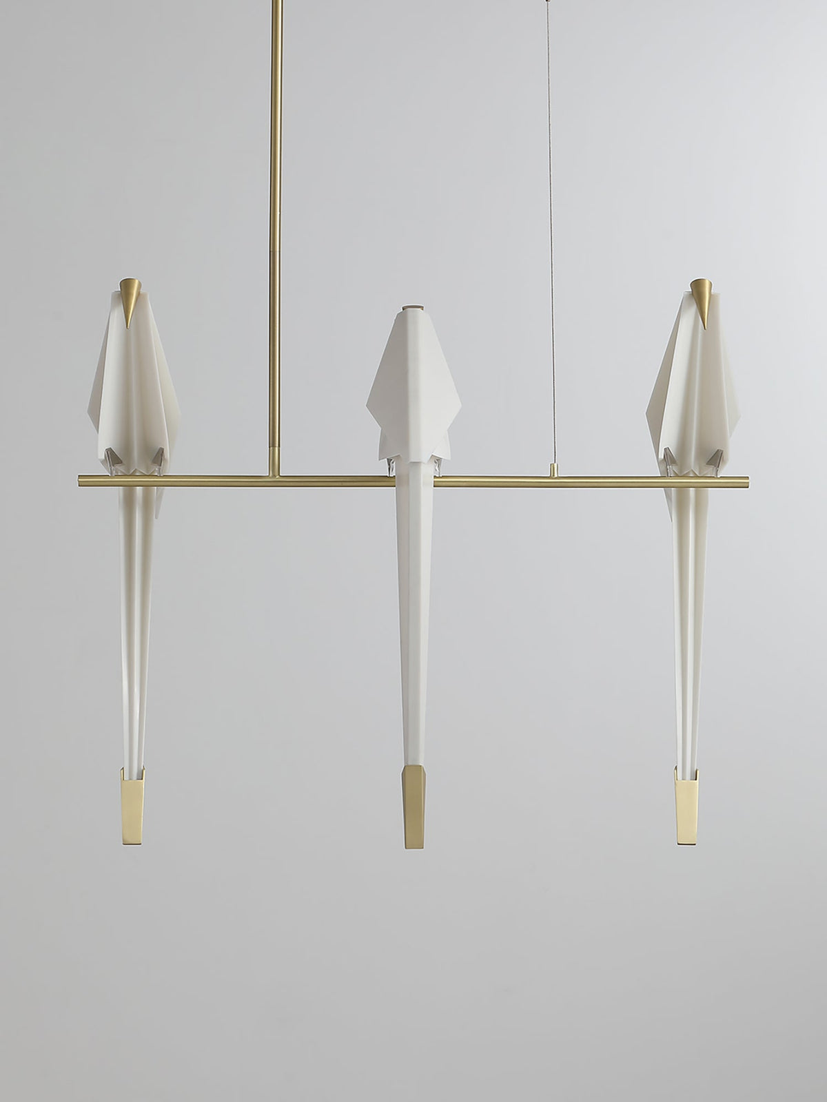 Candeeiro de teto LED escultural com pássaro grou de papel Lunuian