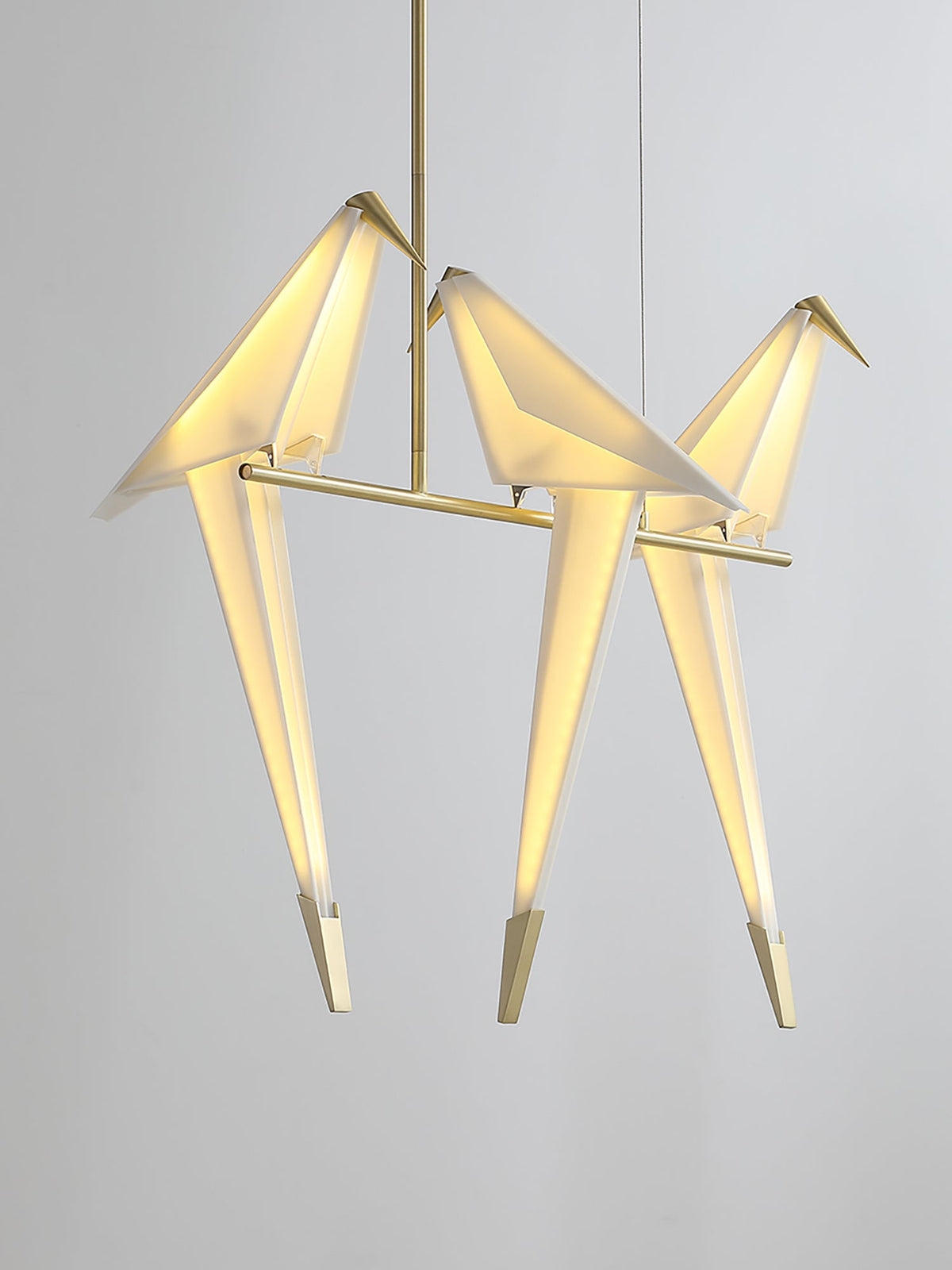Candeeiro de teto LED escultural com pássaro grou de papel Lunuian