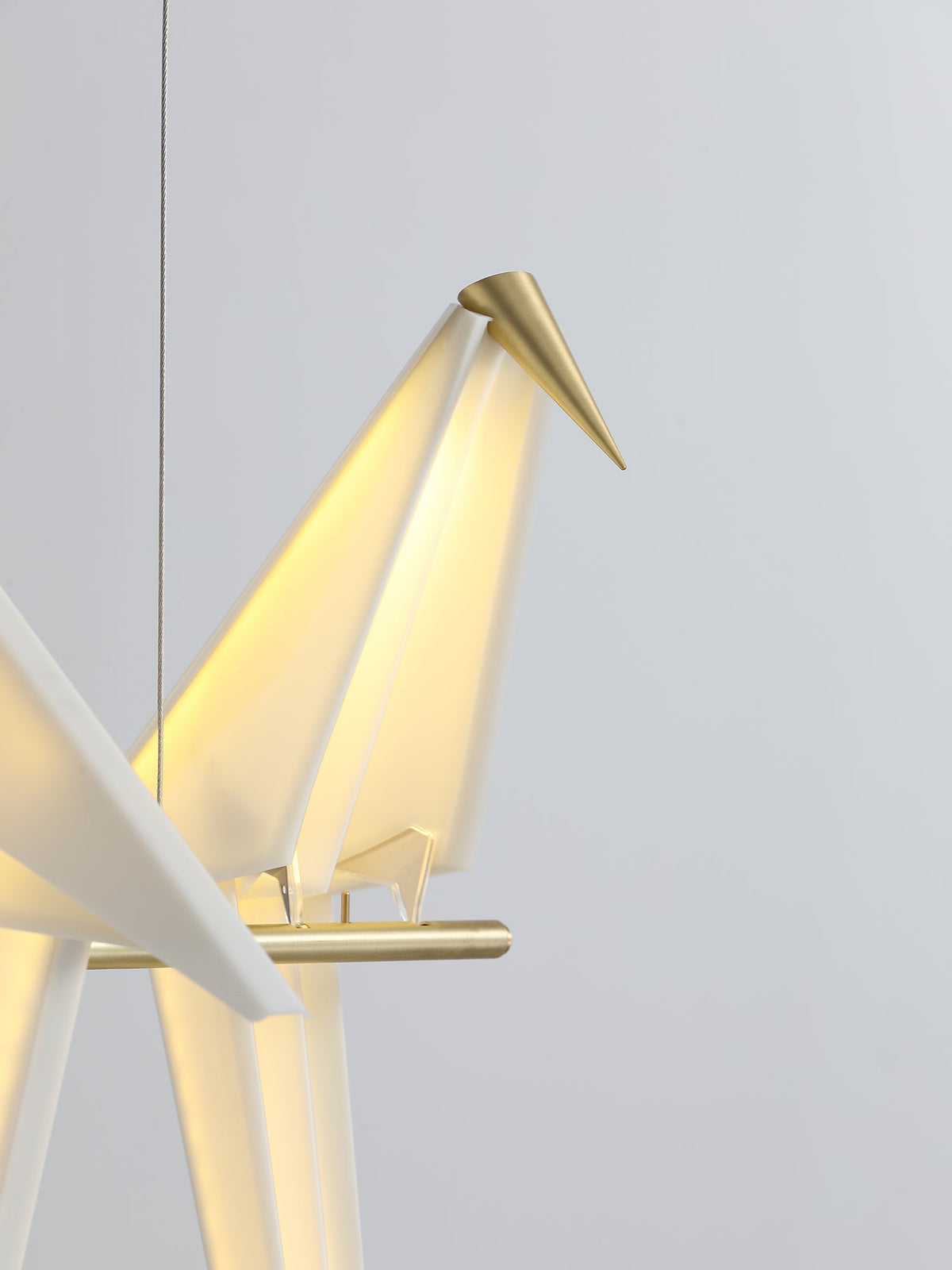 Candeeiro de teto LED escultural com pássaro grou de papel Lunuian