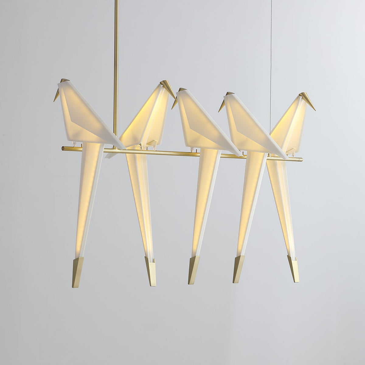 Candeeiro de teto LED escultural com pássaro grou de papel Lunuian