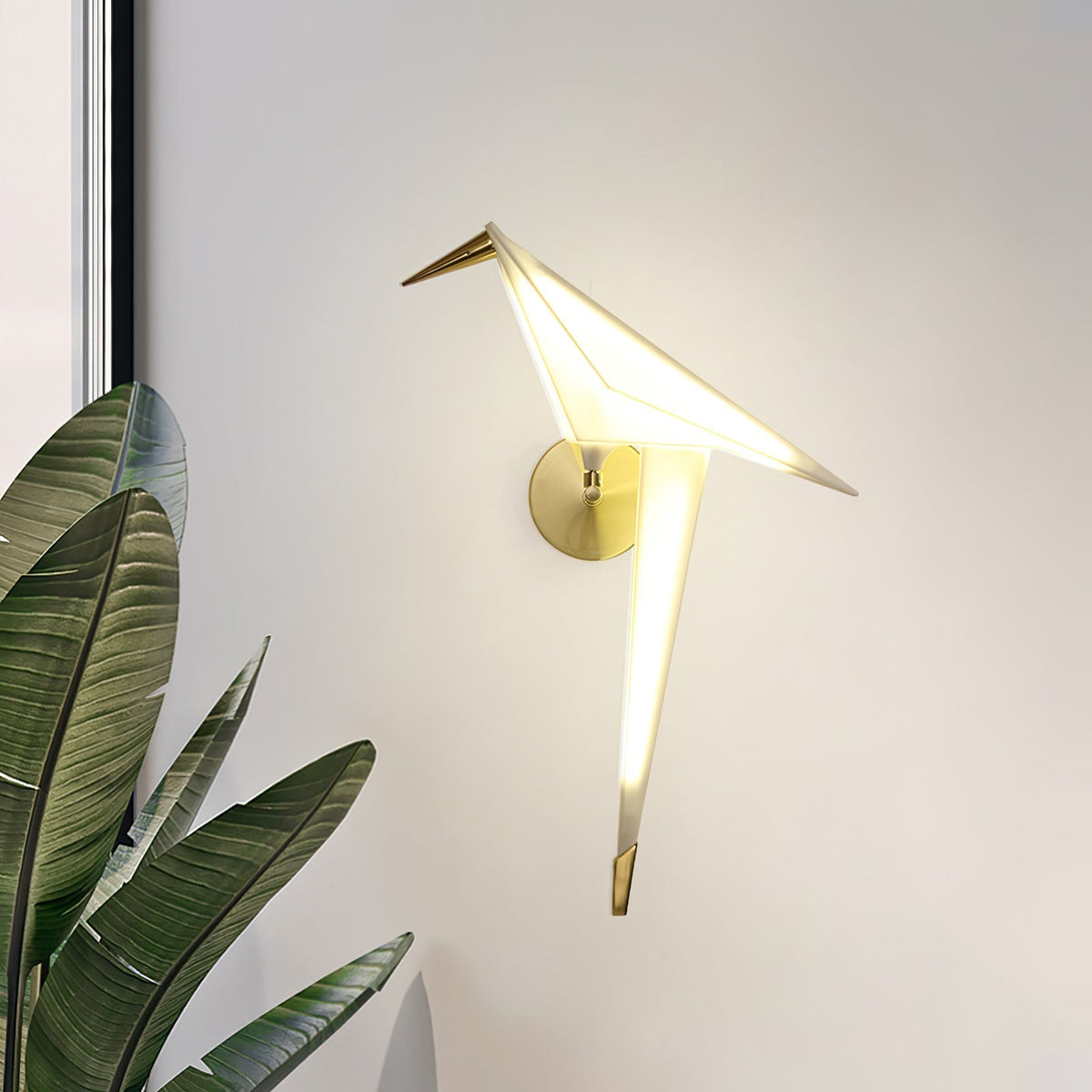 Eovela nordisk konstnärlig vägglampa med papperskran
