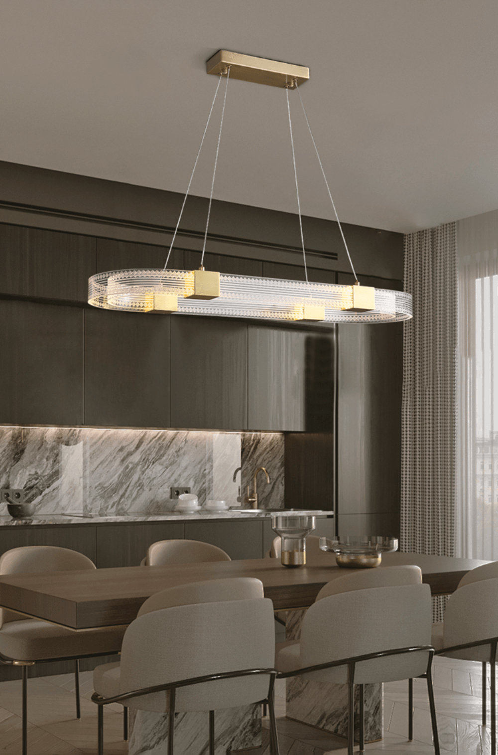 Eurdora moderne minimalistisk ringformet LED-lysekrone