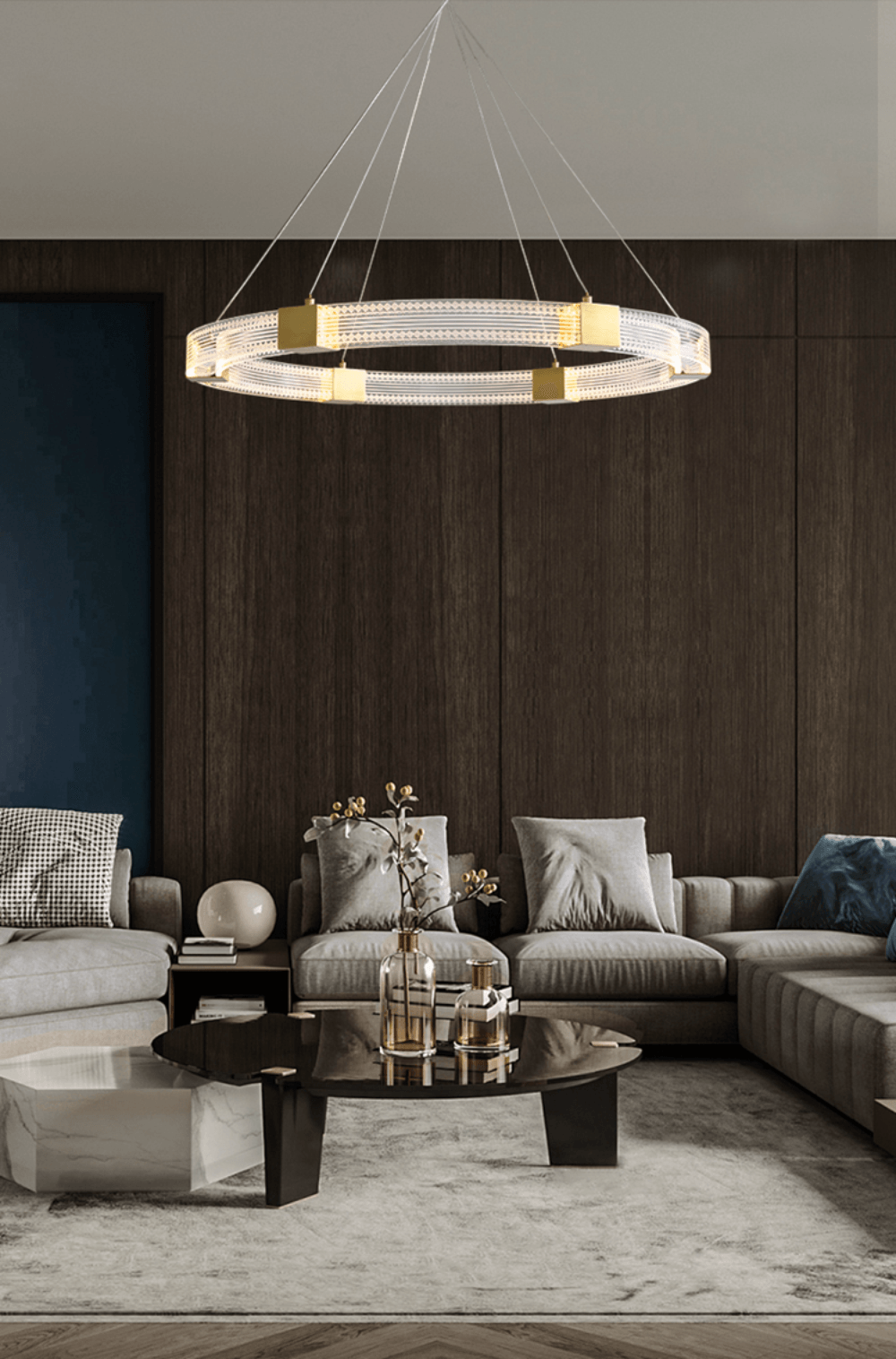Eurdora moderne minimalistisk ringformet LED-lysekrone