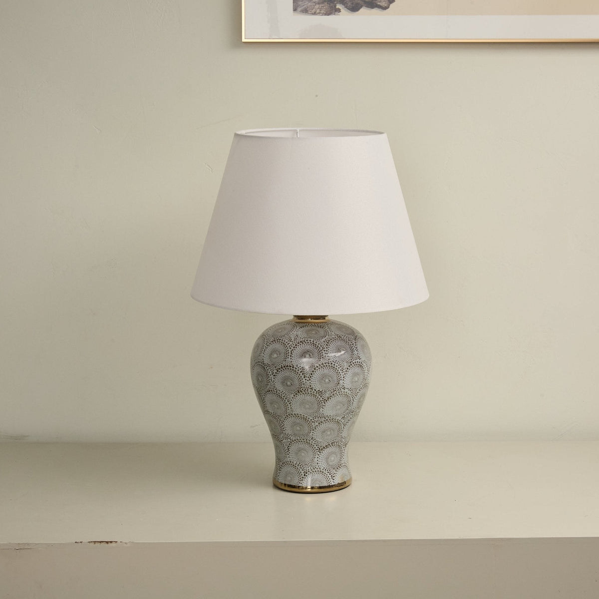 Patterned Ceramic Vase Table Lamp