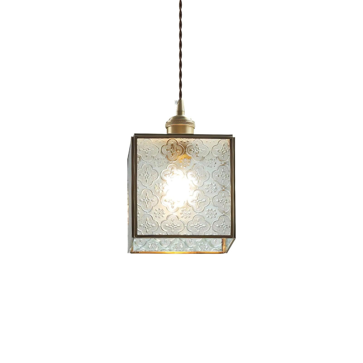 Candeeiro pendente elegante de latão e vidro Arvane