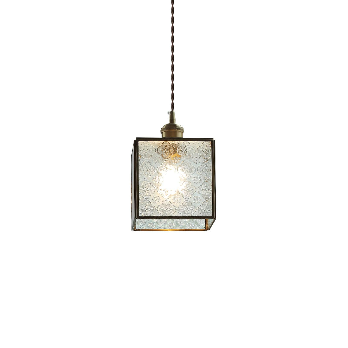 Candeeiro pendente elegante de latão e vidro Arvane