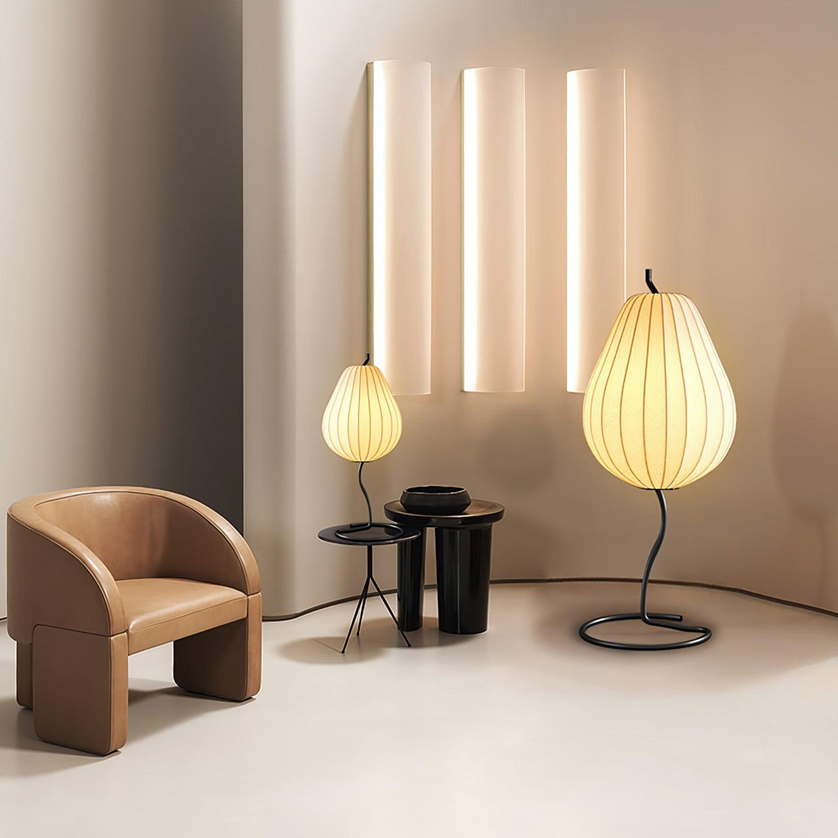 Calerielle minimalistisk pæreformet gulvlampe