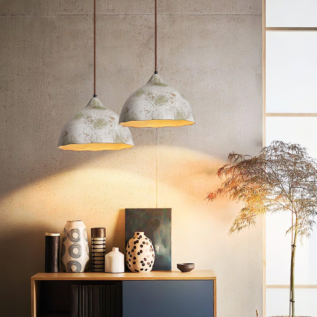 Candeeiro suspenso minimalista de madeira Moss