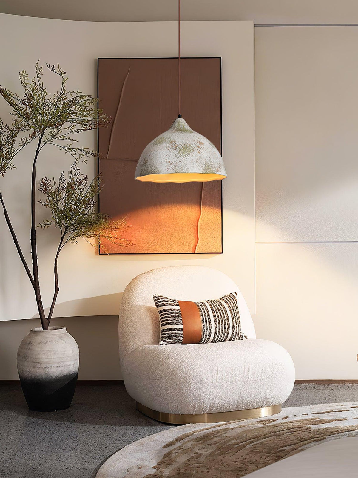 Candeeiro suspenso minimalista de madeira Moss