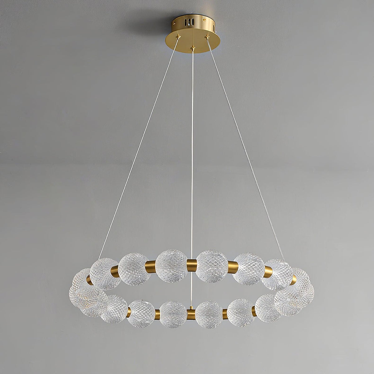 Soleena-ljuskrona, pärlemorguldring, elegant