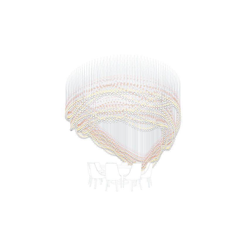 Pearl Veil Couture Cascade -muokattava kattokruunu
