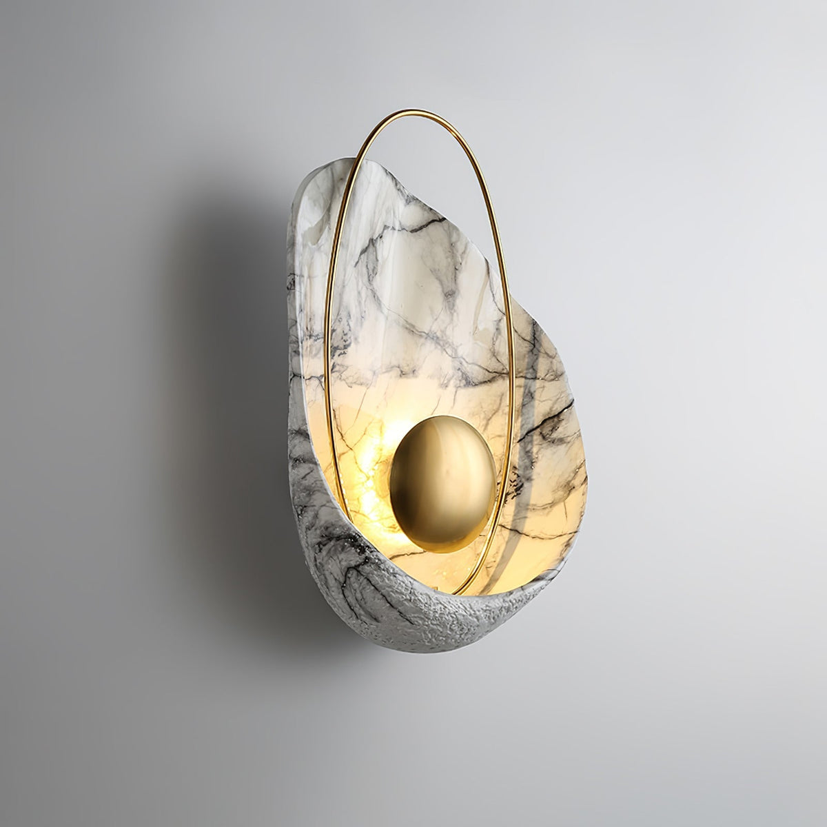 Luminária de parede Vethaora premium nórdica de arte, pérola e resina