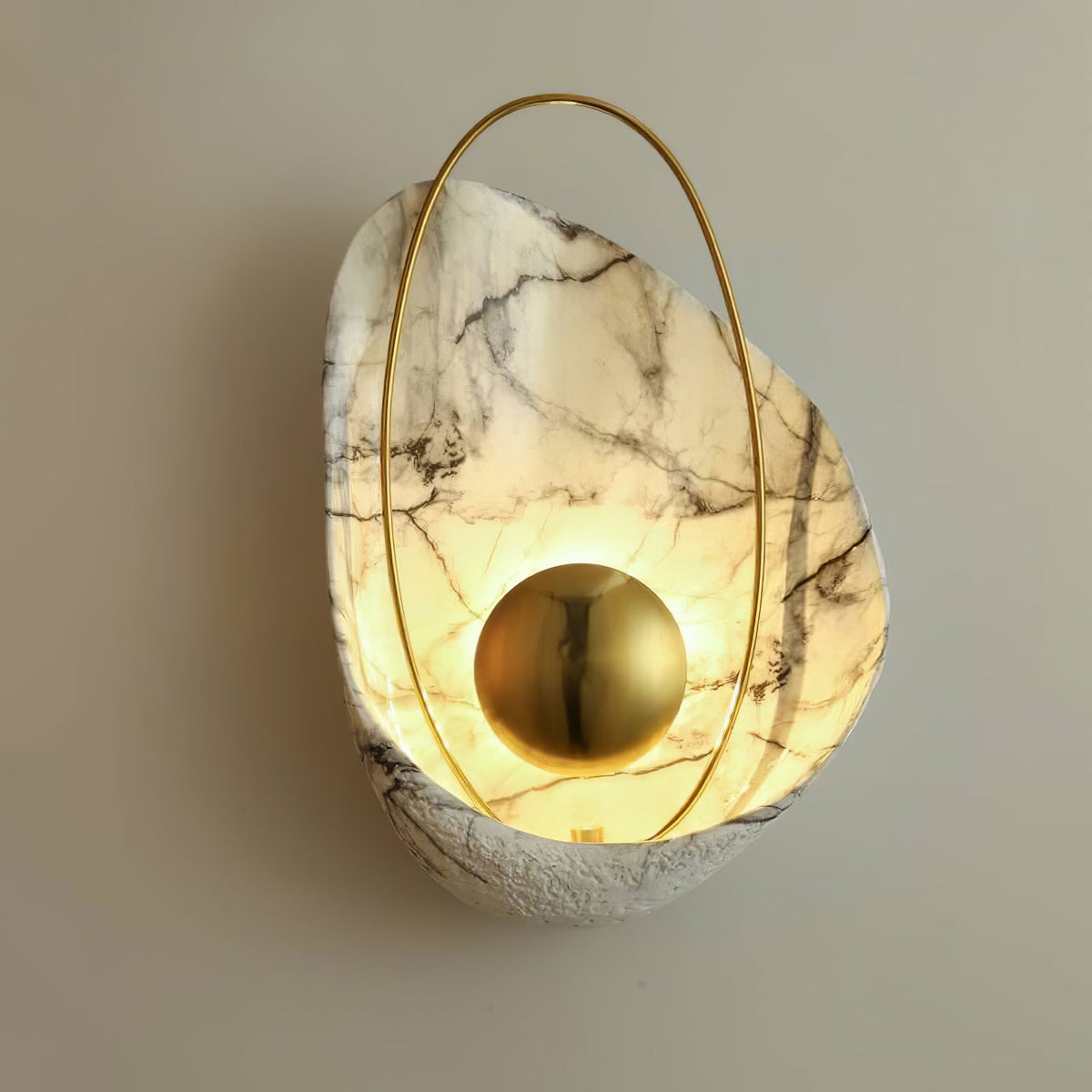 Luminária de parede Vethaora premium nórdica de arte, pérola e resina