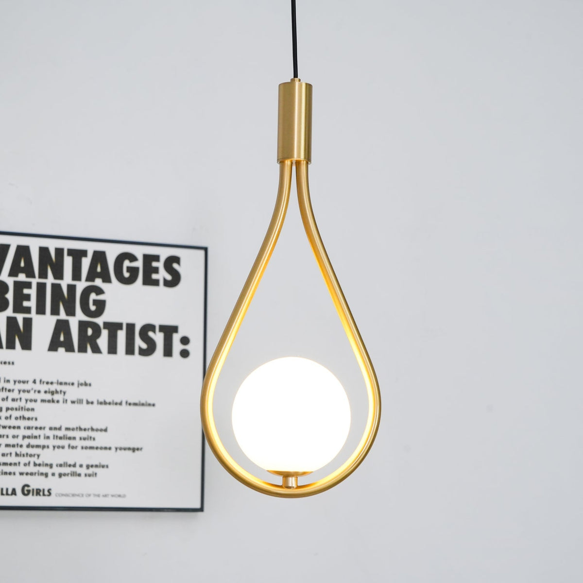 Droplet moderne pendellampe i messing