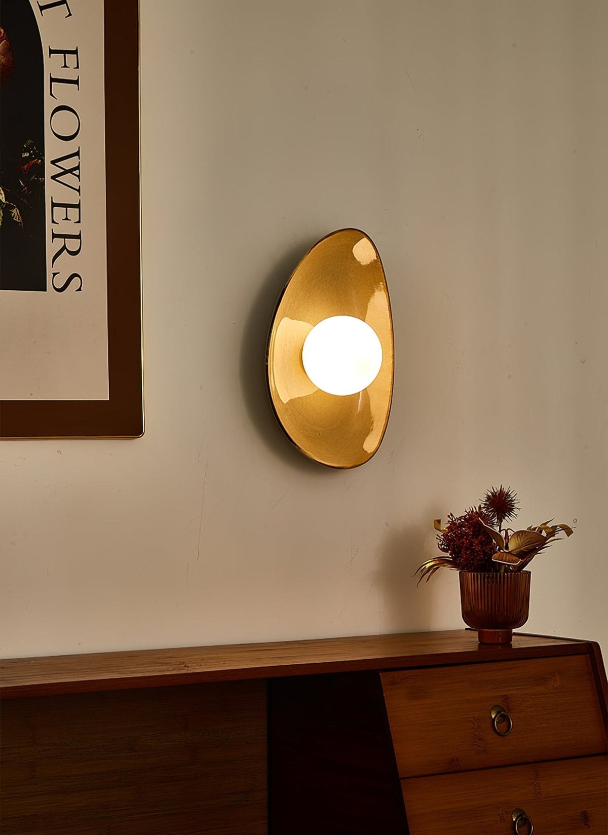 Ertalila elegante keramiske væglampe Pebble Disc