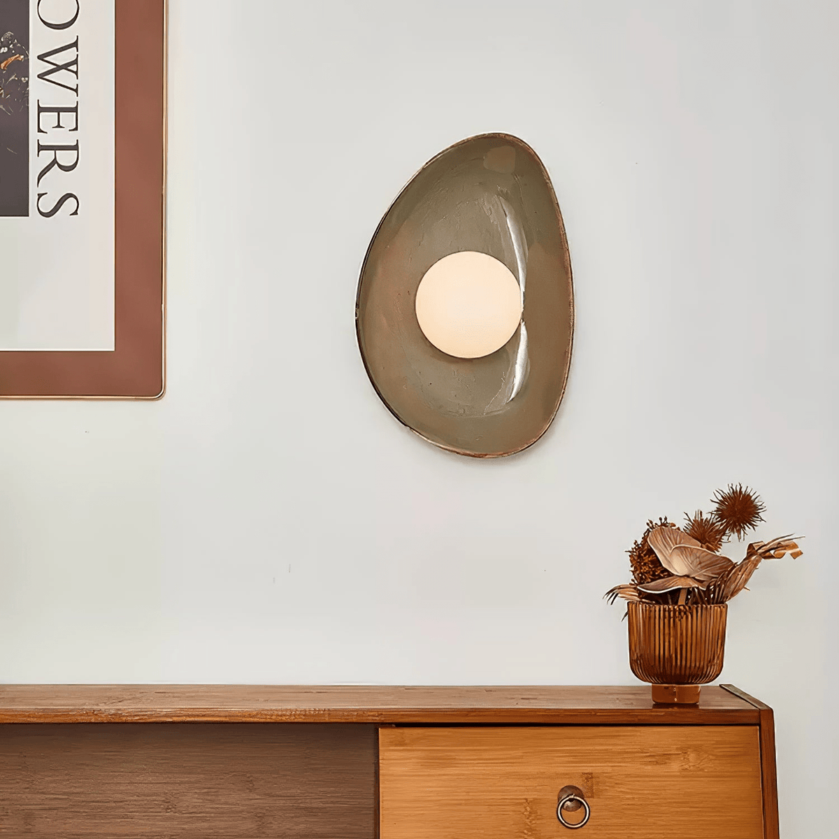 Ertalila elegante keramiske væglampe Pebble Disc