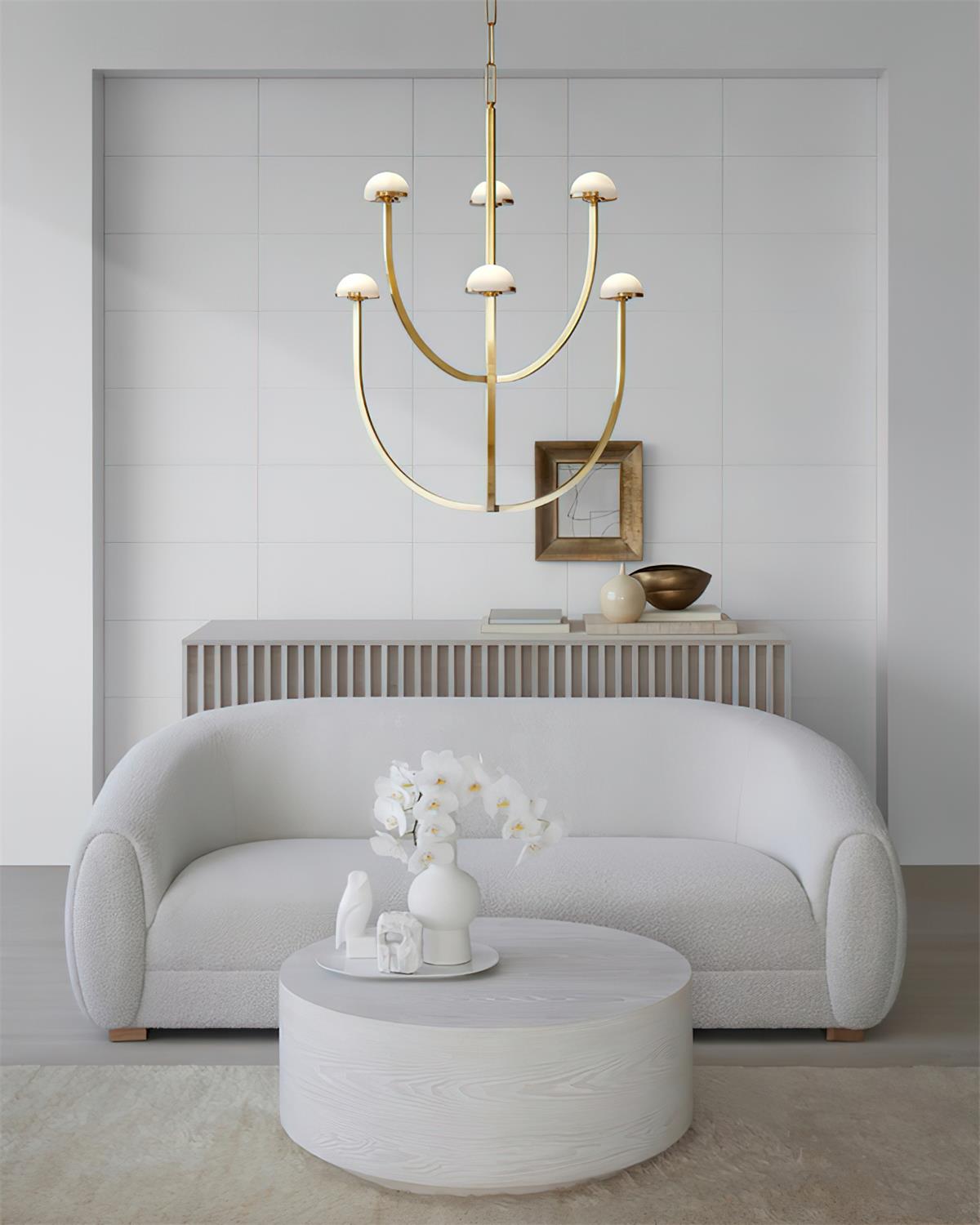 Pedra Ljuskrona Alabaster Minimalistisk Båge Geometri