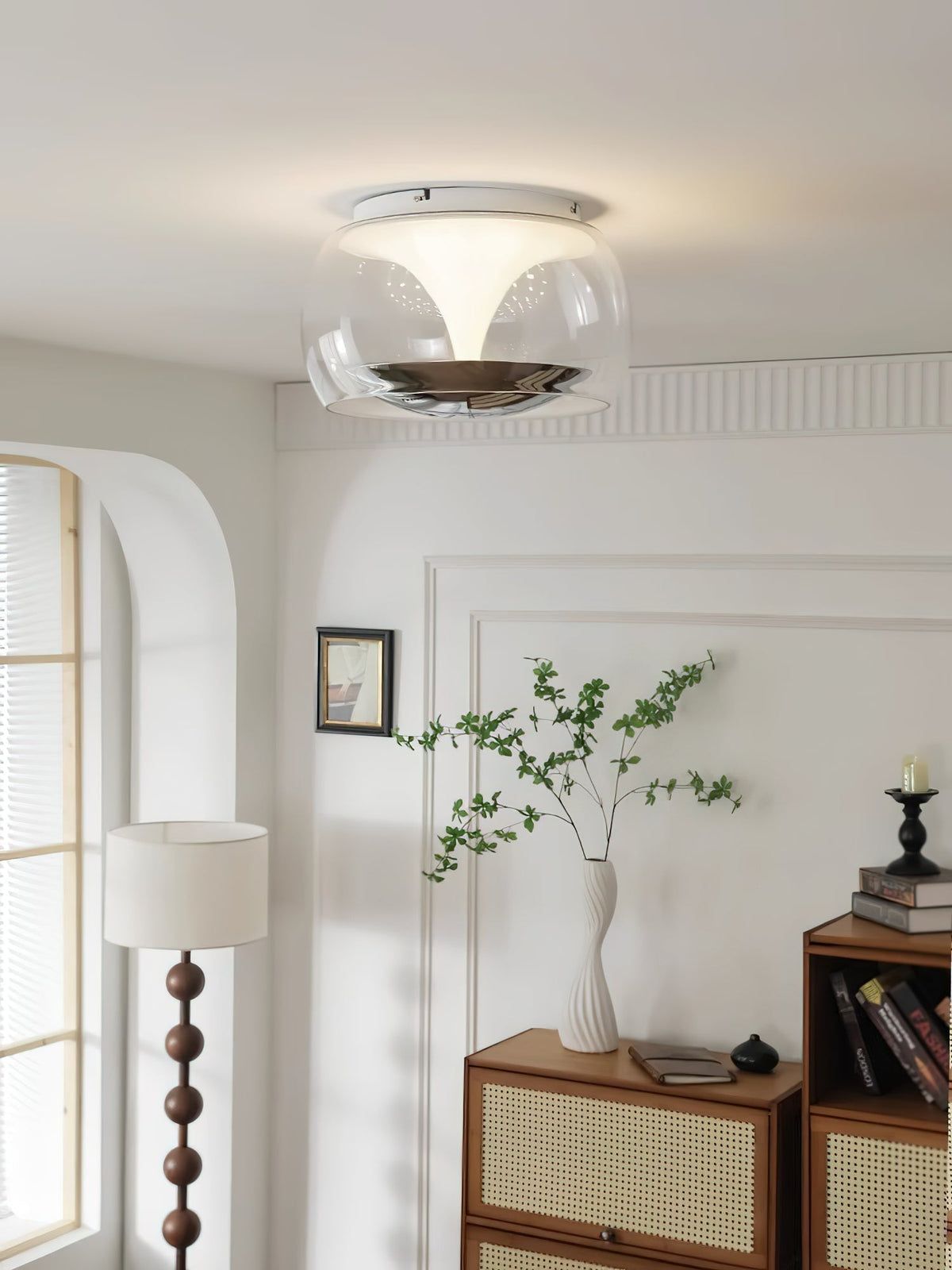Eshair nordisk konstnärlig pendellampa i glas för tak