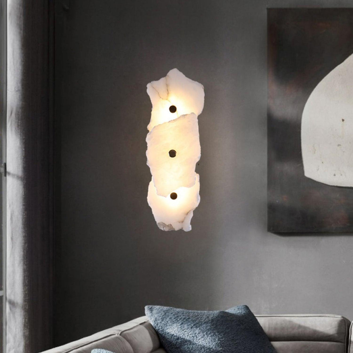 Alaeila blommig klustervägglampa i alabaster
