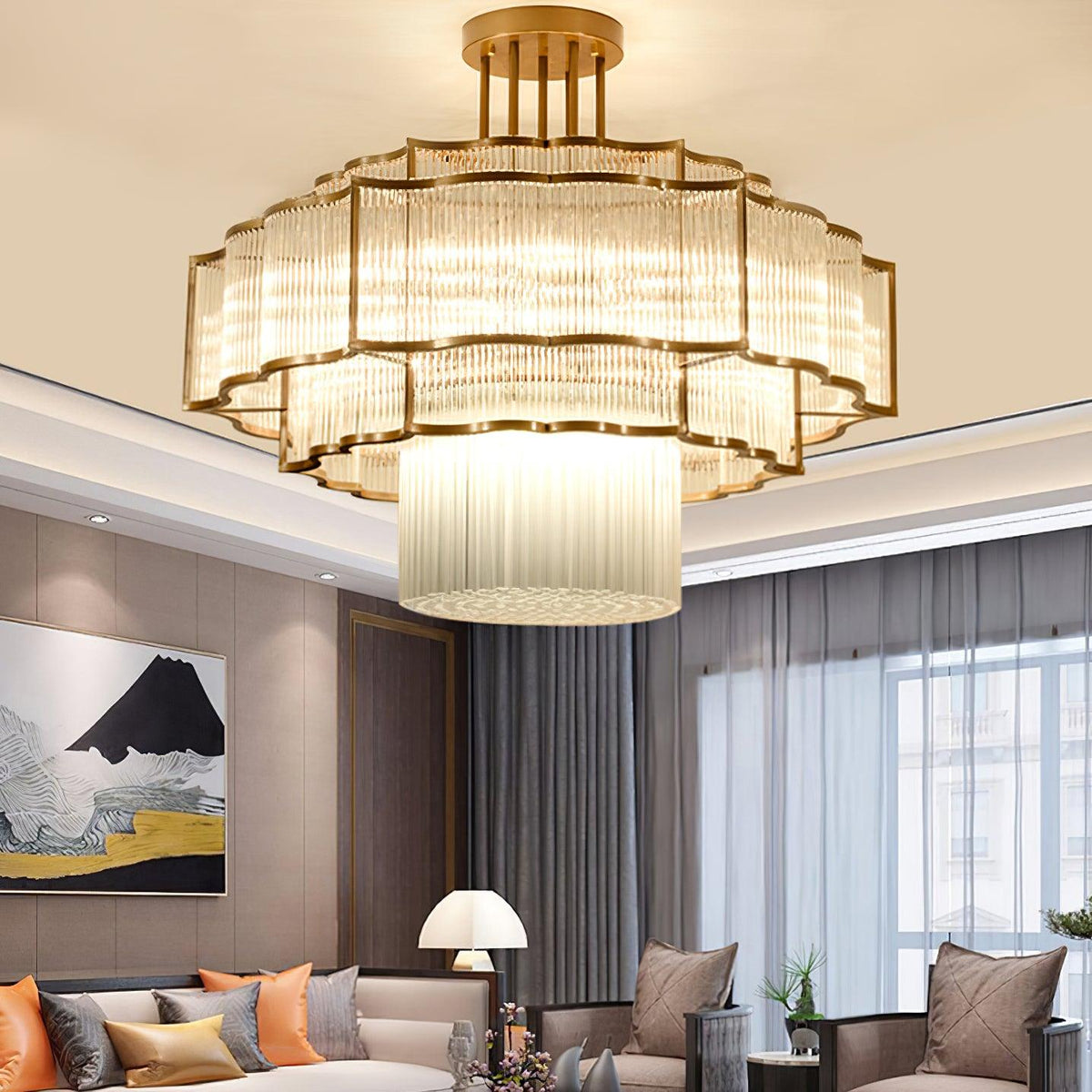 Candelabro Eirelaine em vidro dourado e preto