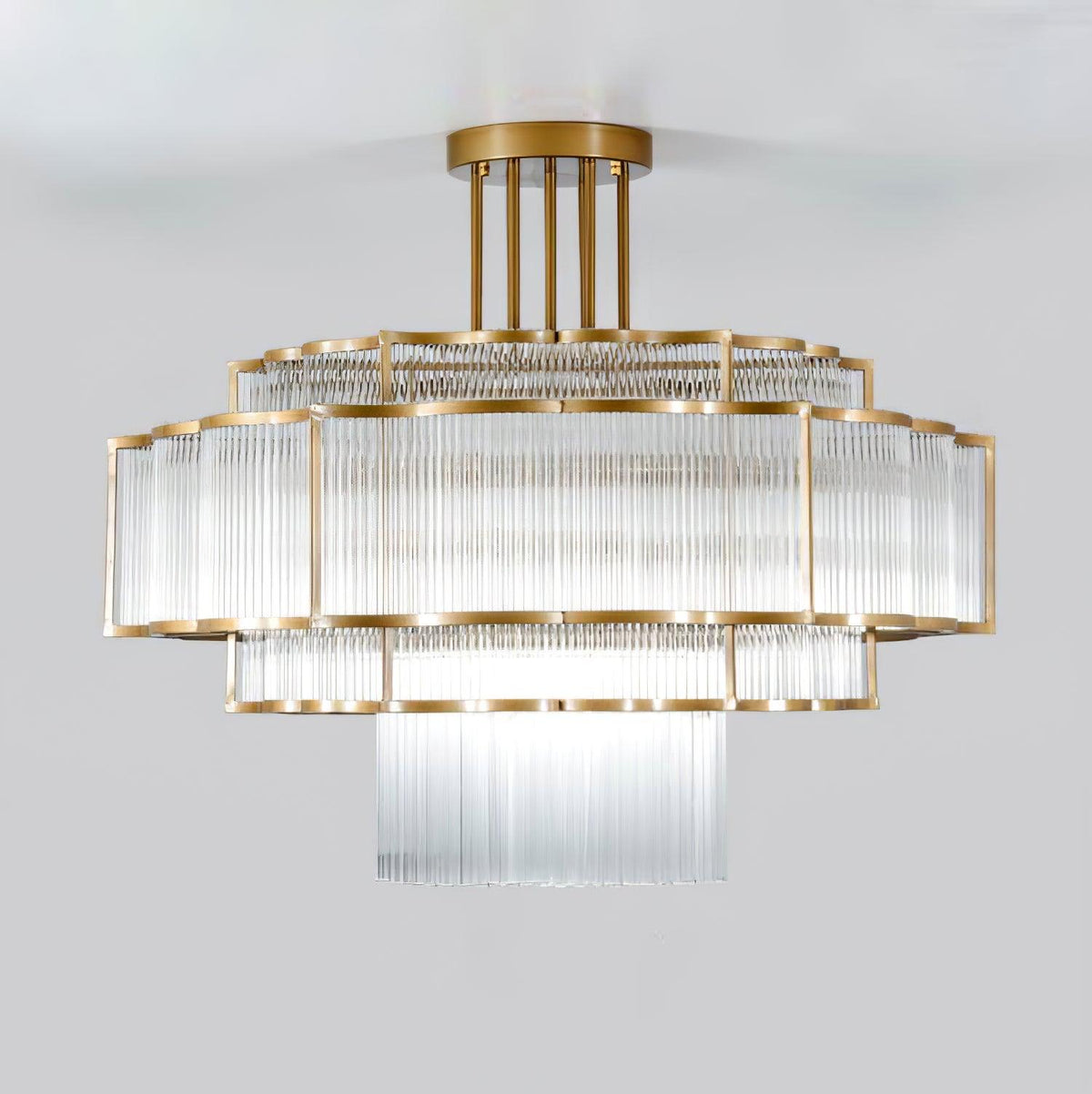 Candelabro Eirelaine em vidro dourado e preto