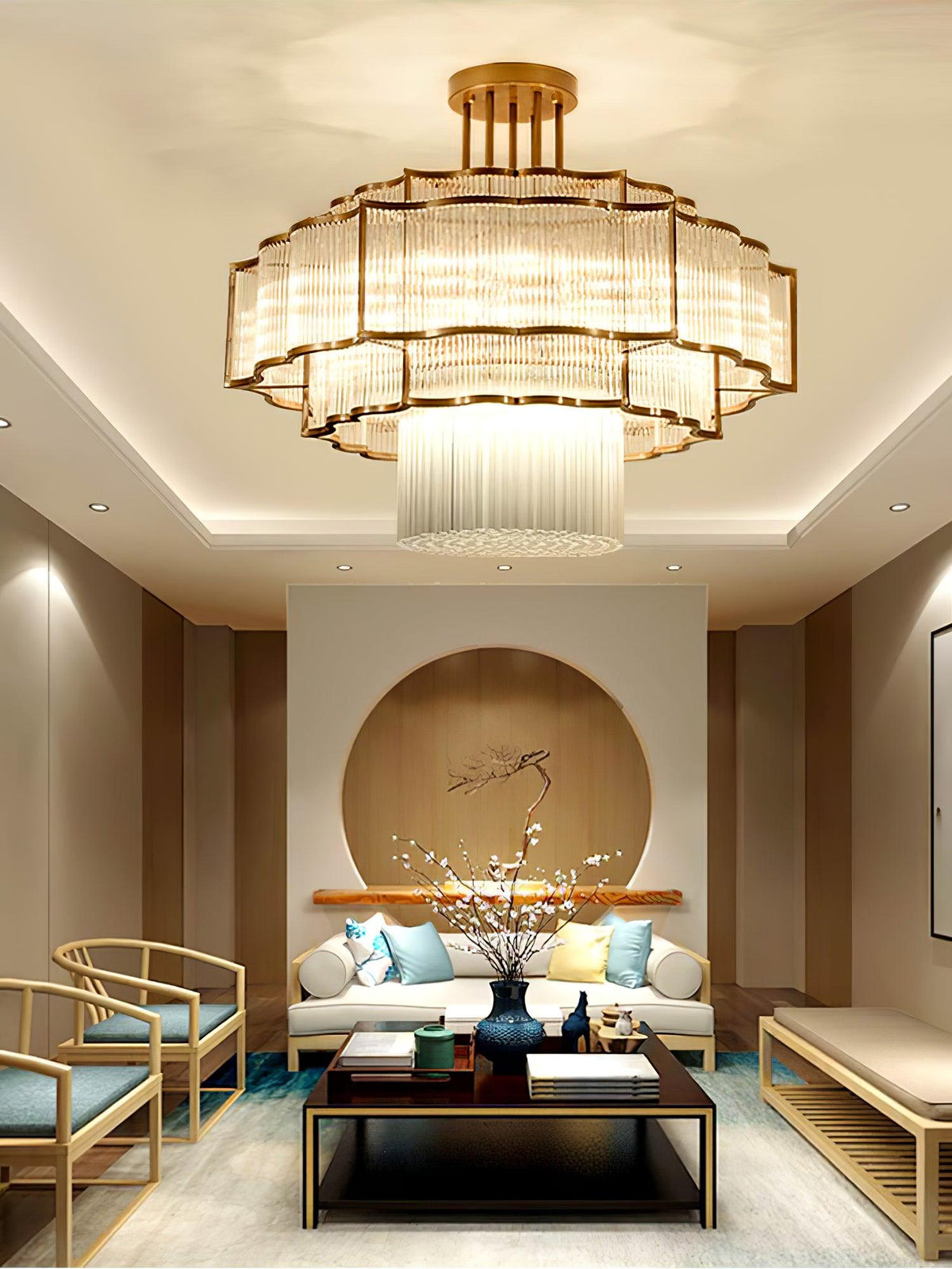 Candelabro Eirelaine em vidro dourado e preto