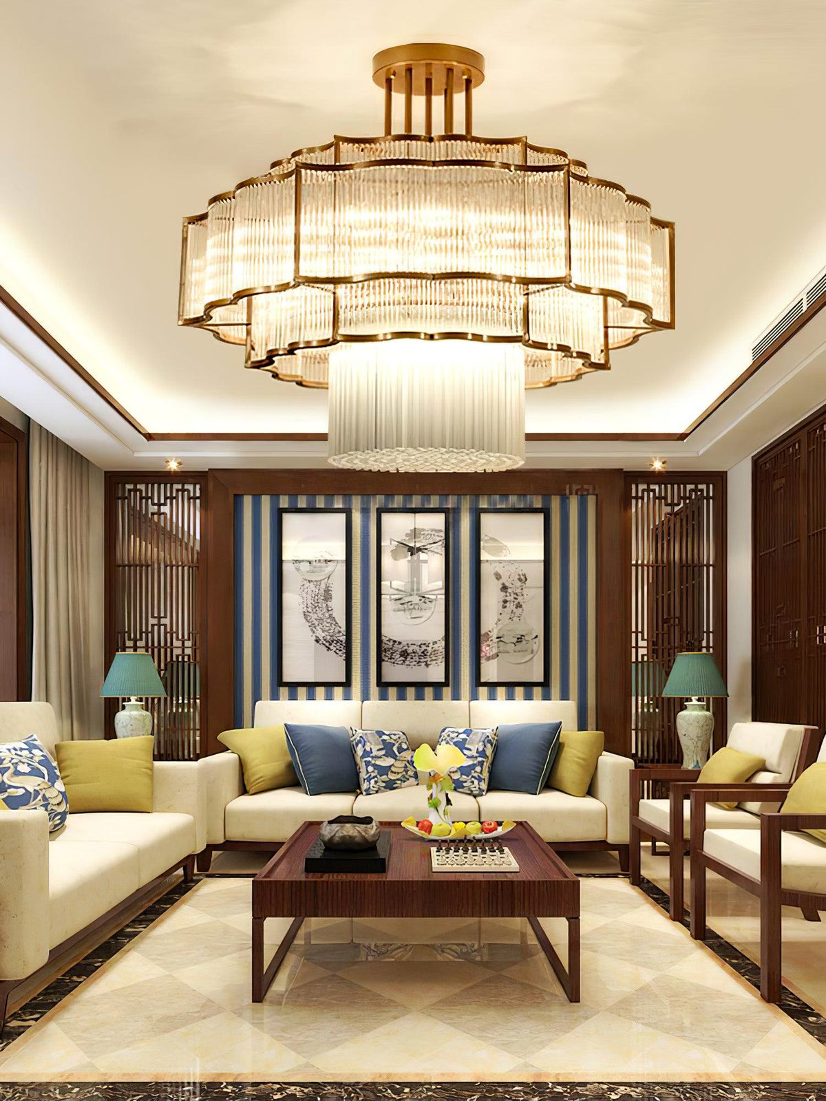 Candelabro Eirelaine em vidro dourado e preto