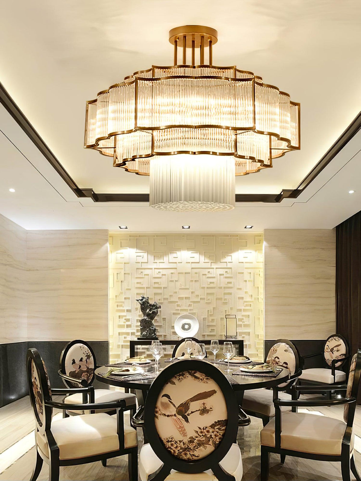 Candelabro Eirelaine em vidro dourado e preto