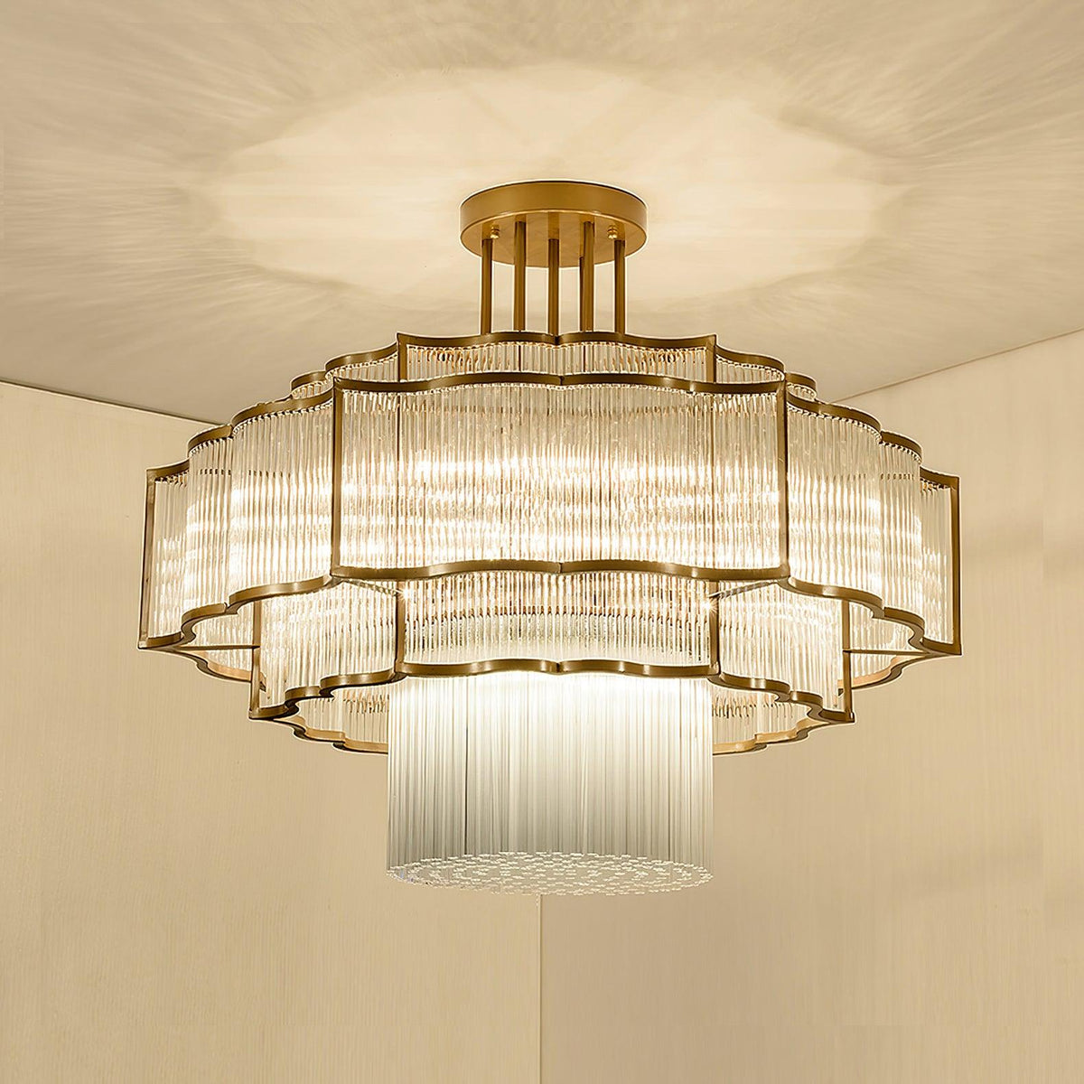 Candelabro Eirelaine em vidro dourado e preto