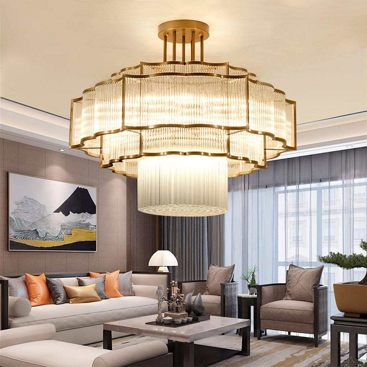 Candelabro Eirelaine em vidro dourado e preto