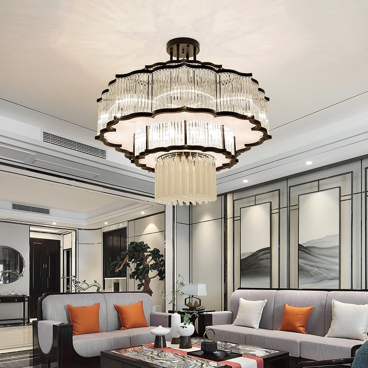 Candelabro Eirelaine em vidro dourado e preto