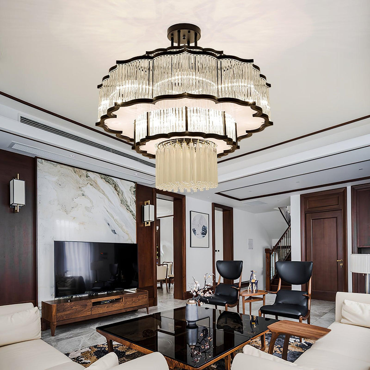 Candelabro Eirelaine em vidro dourado e preto